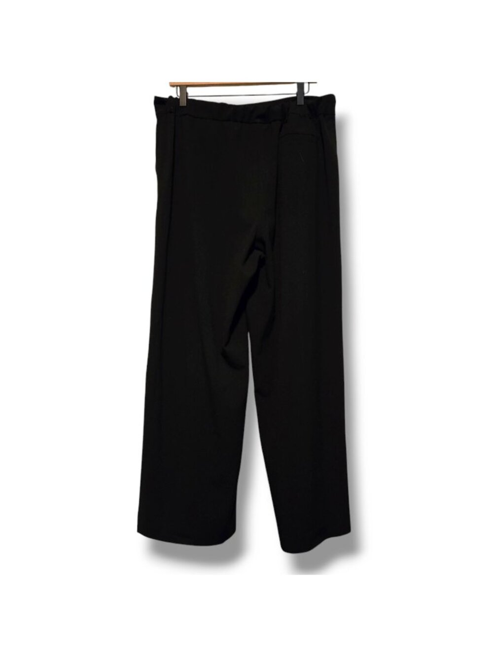 Vince Camuto wide-leg pants womens Large Black high-waisted pull-on pockets